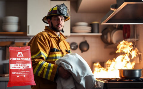 FIREBLANKET puts out a fire in 20 seconds !! 17% OFF !!